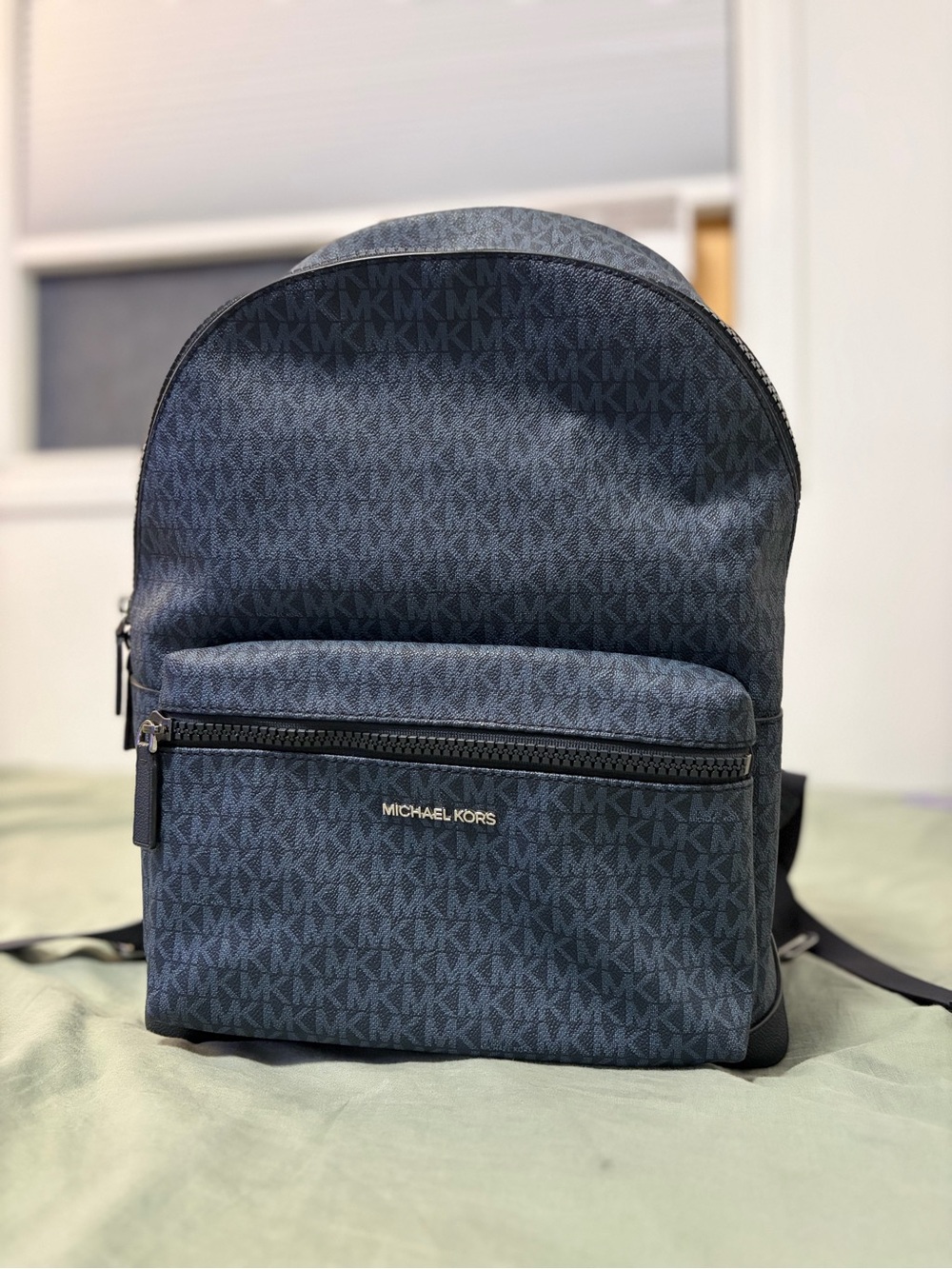 Michael Kors Men's Dark Blue MK Monogram Backpack